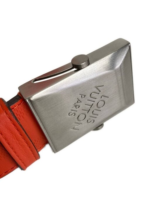 Louis Vuitton Belt 90 Ceinture Pyramid Red Leather